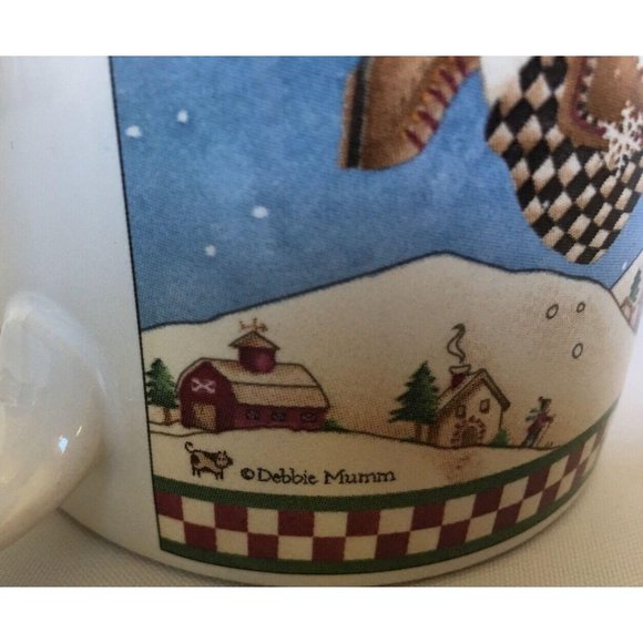 3 Sakura Snow Angel Village Coffee Mugs Debbie Mumm Cups Snowman Christmas - Picture 10 of 11